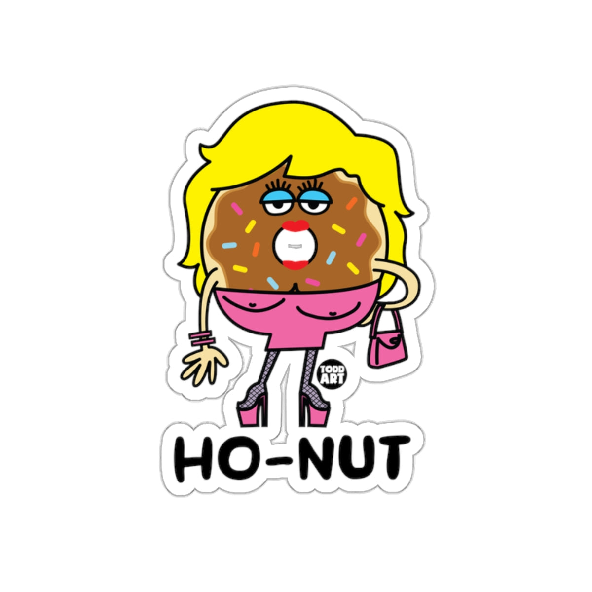 Ho-Nut Funny Doughnut Character Sticker