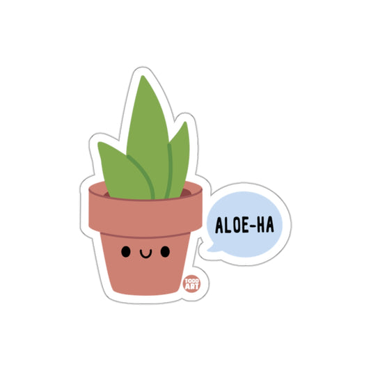 Aloe Ha Happy Plant Puns Aloe Vera Funny Plant Stickers