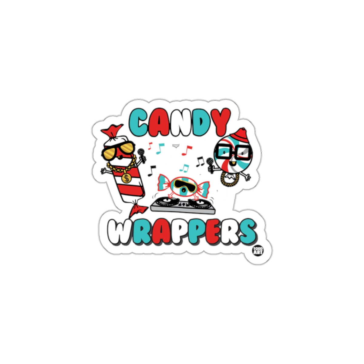 Music Themed Candy Wrappers Sticker Design