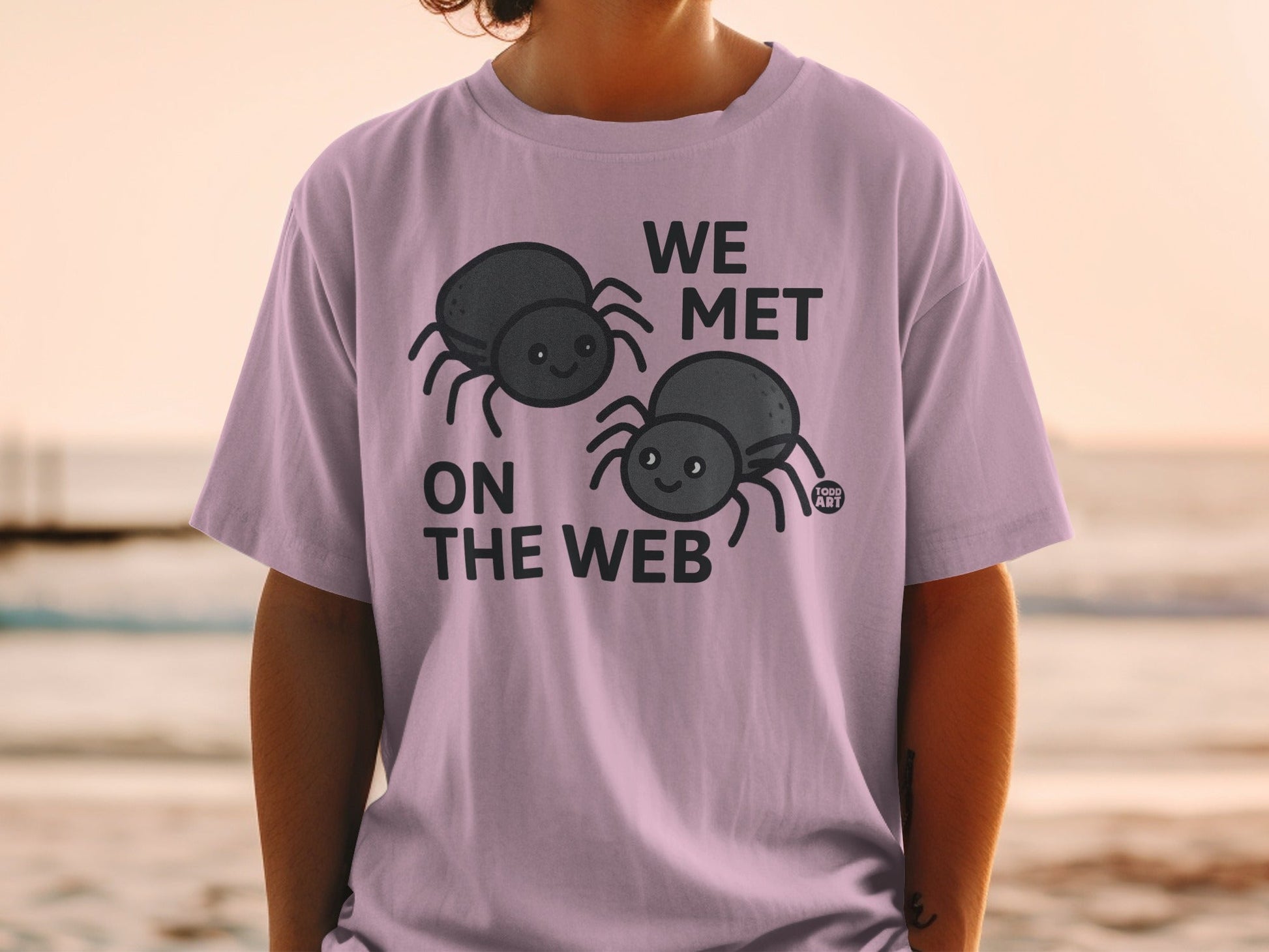 We Met on the Web Cute Graphic Tee for Spider Lovers