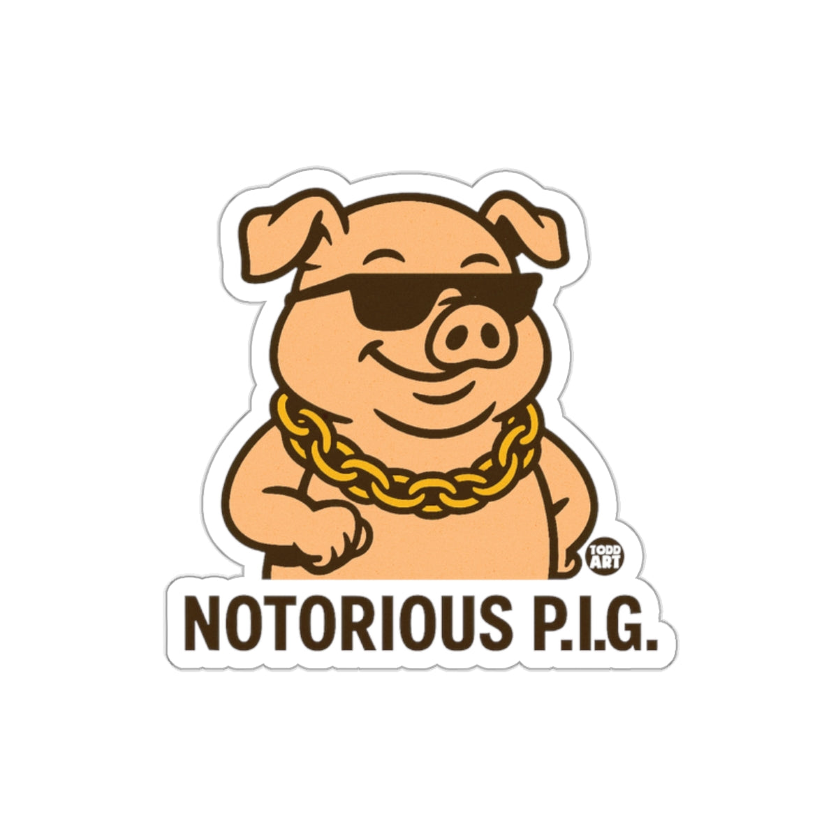 The Notorious P.I.G. with Sunglasses and Chain Stickers