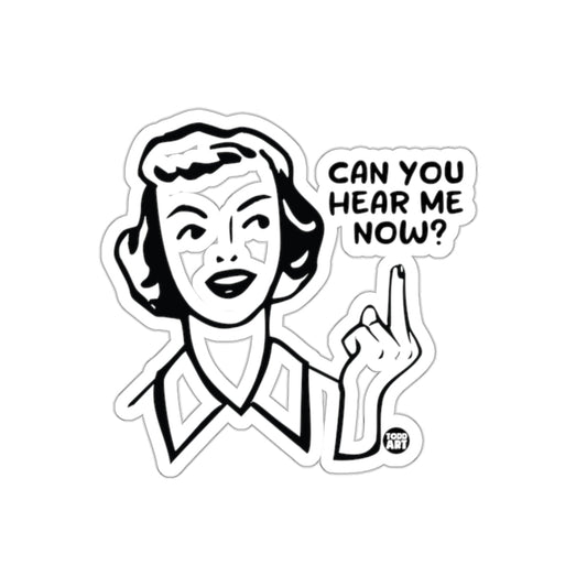 Can You Hear Me Now Question Woman Vector Style sticker