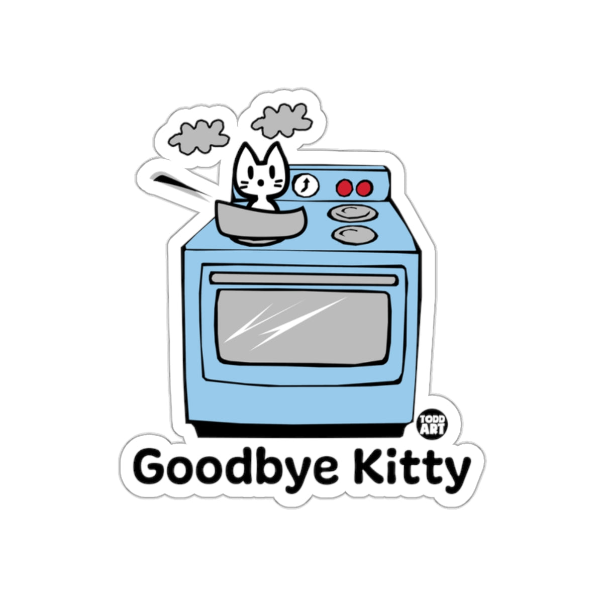 Goodbye Kitty Cute Cartoon Kitchen Sticker