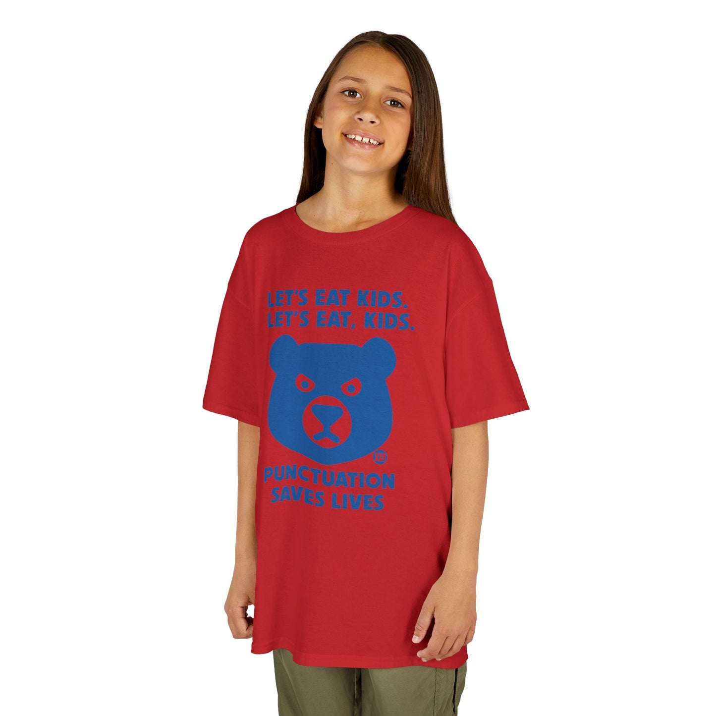 Let's Eat Kids Punctuation Saves Lives Tee Shirt