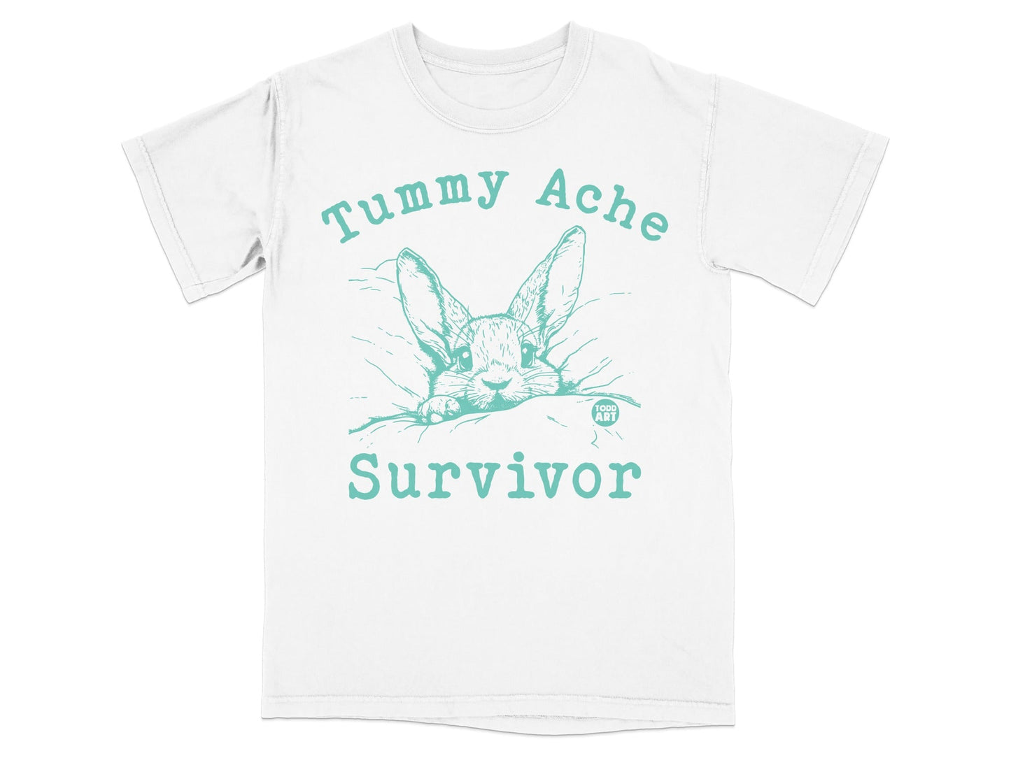 Tummy Ache Survivor Cute Rabbit Design T-shirt