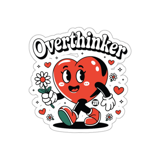 Overthinker Heart Character Sticker for Fun Decor