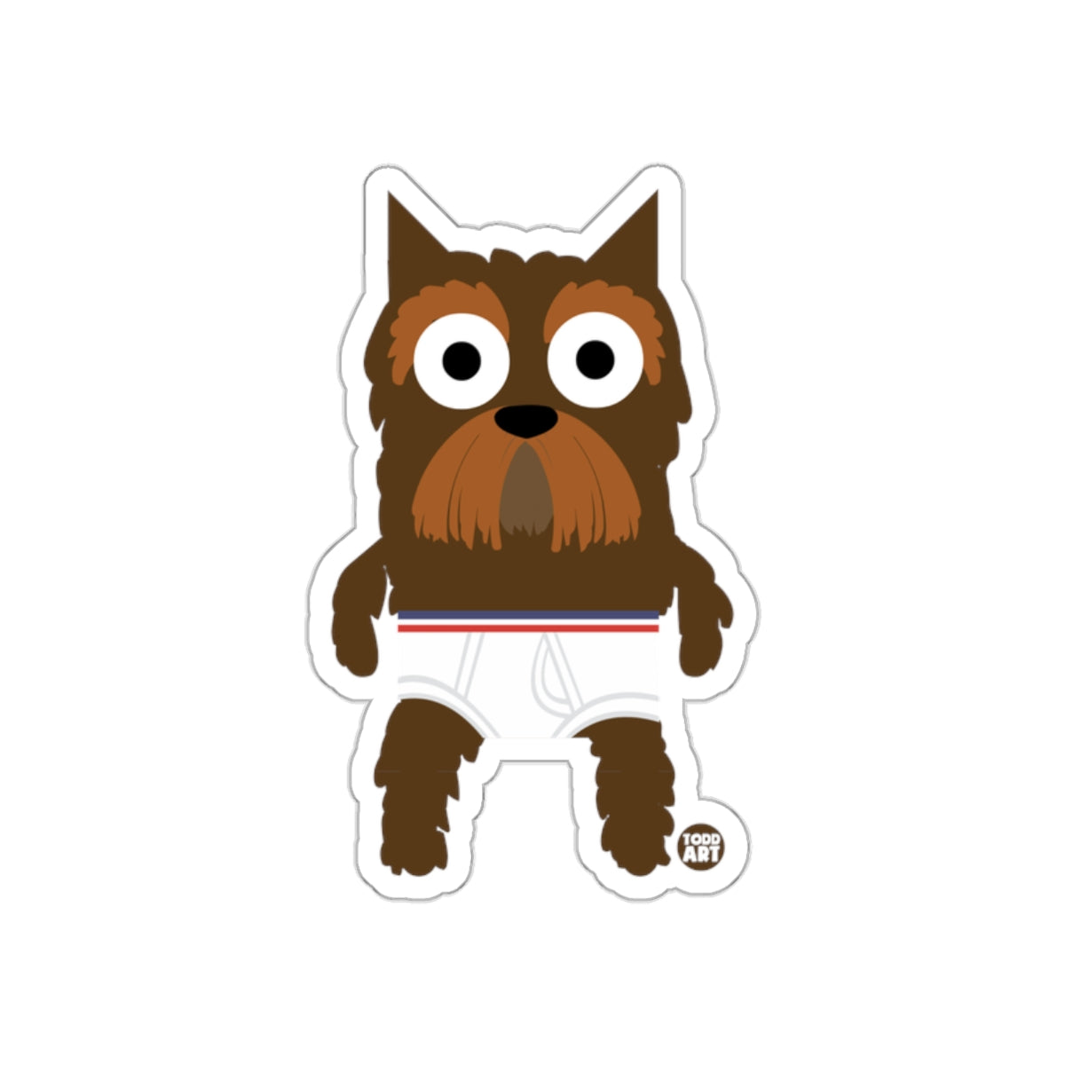 Cartoon Brown Dog in White Outfit Sticker