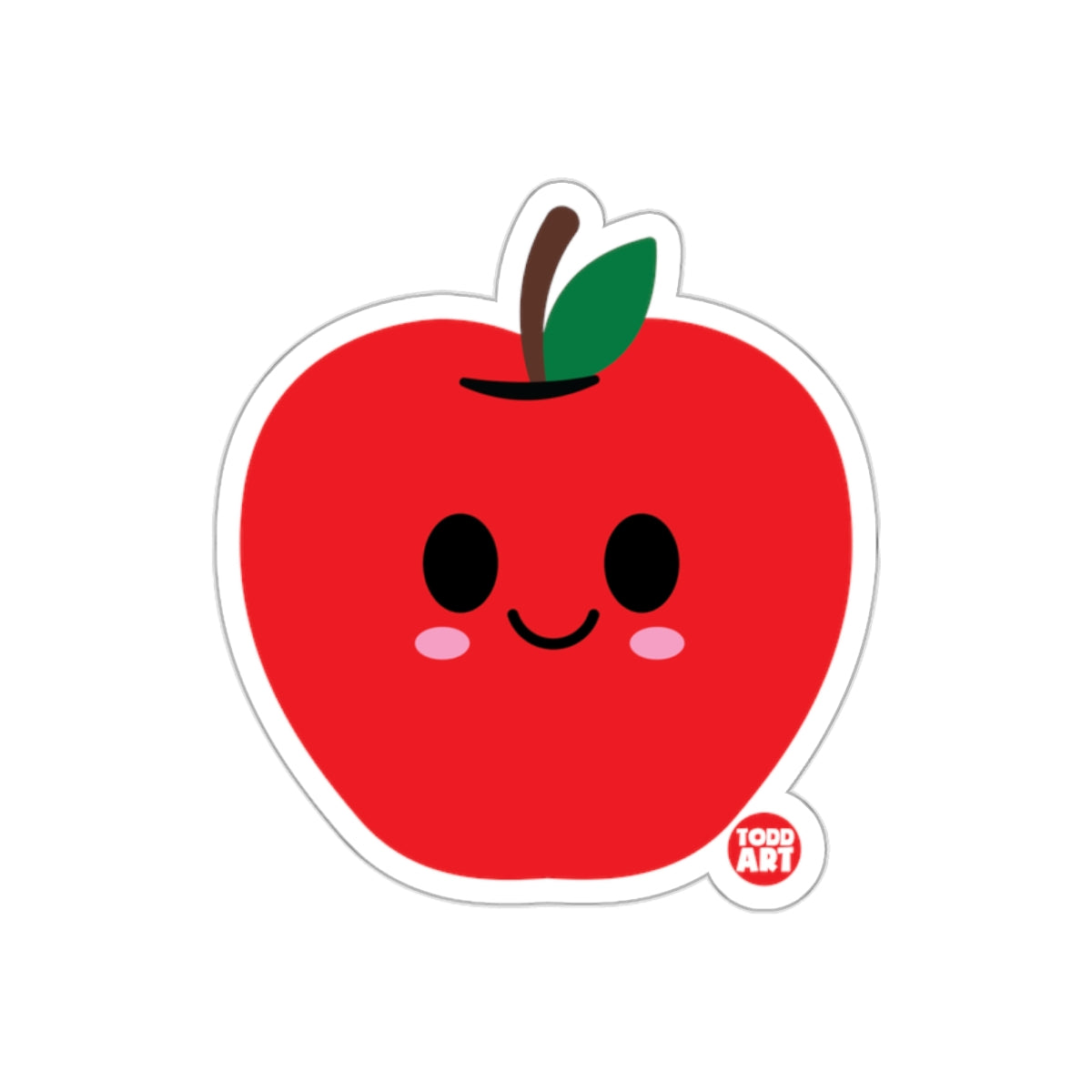 Cute Smiling Red Apple Character Sticker Product