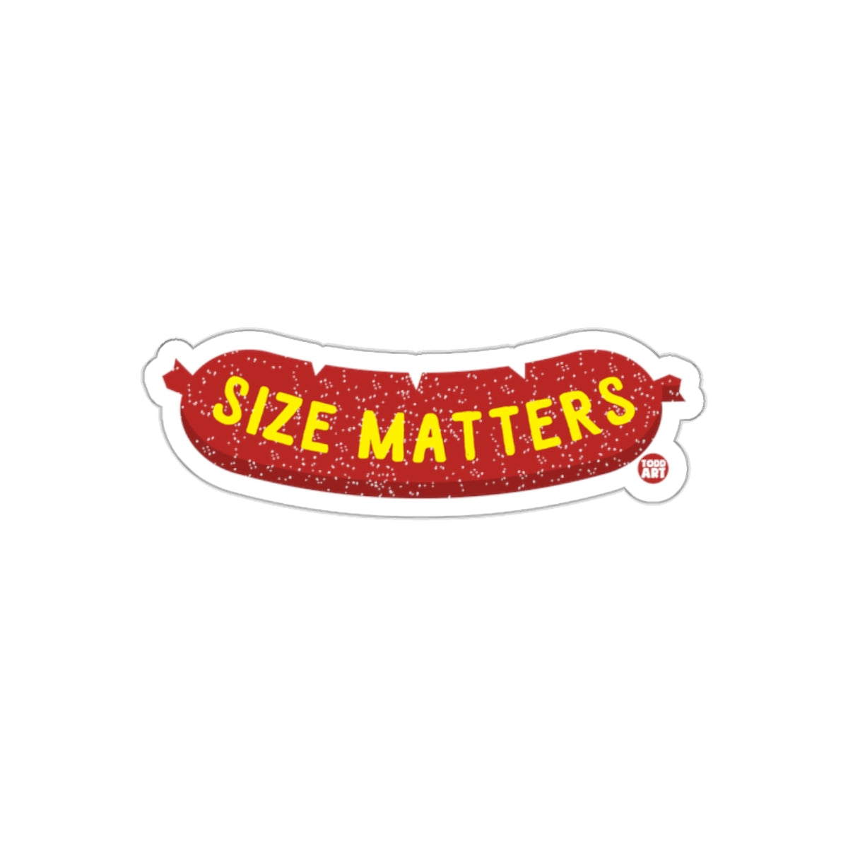 Size Matters Sausage Sticker Funny Decal for Laptops
