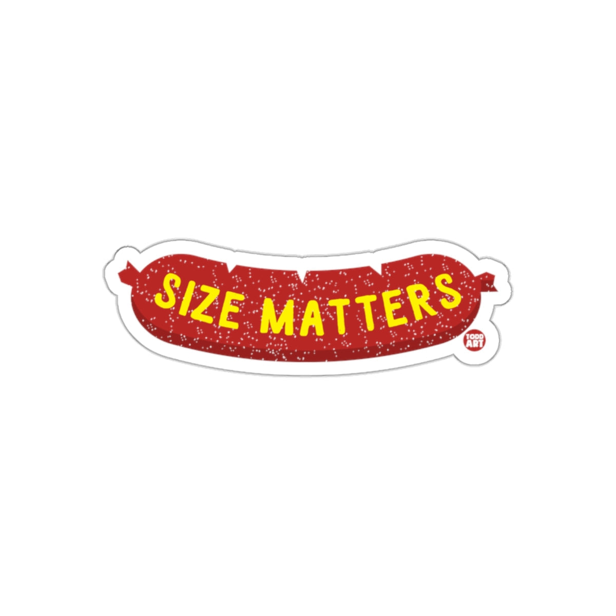 Size Matters Sausage Sticker Funny Decal for Laptops