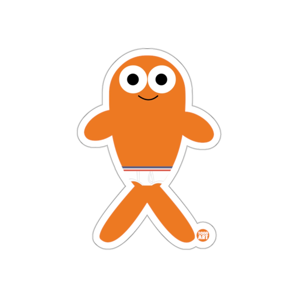 Cartoon Orange Character with Black Eyes Sticker
