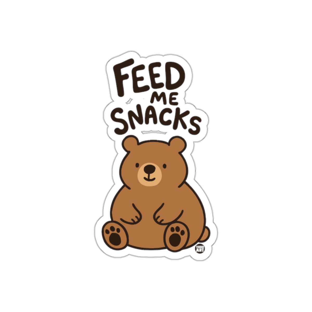 Cute Bear Feed Me Snacks Sticker for Fun Appeal