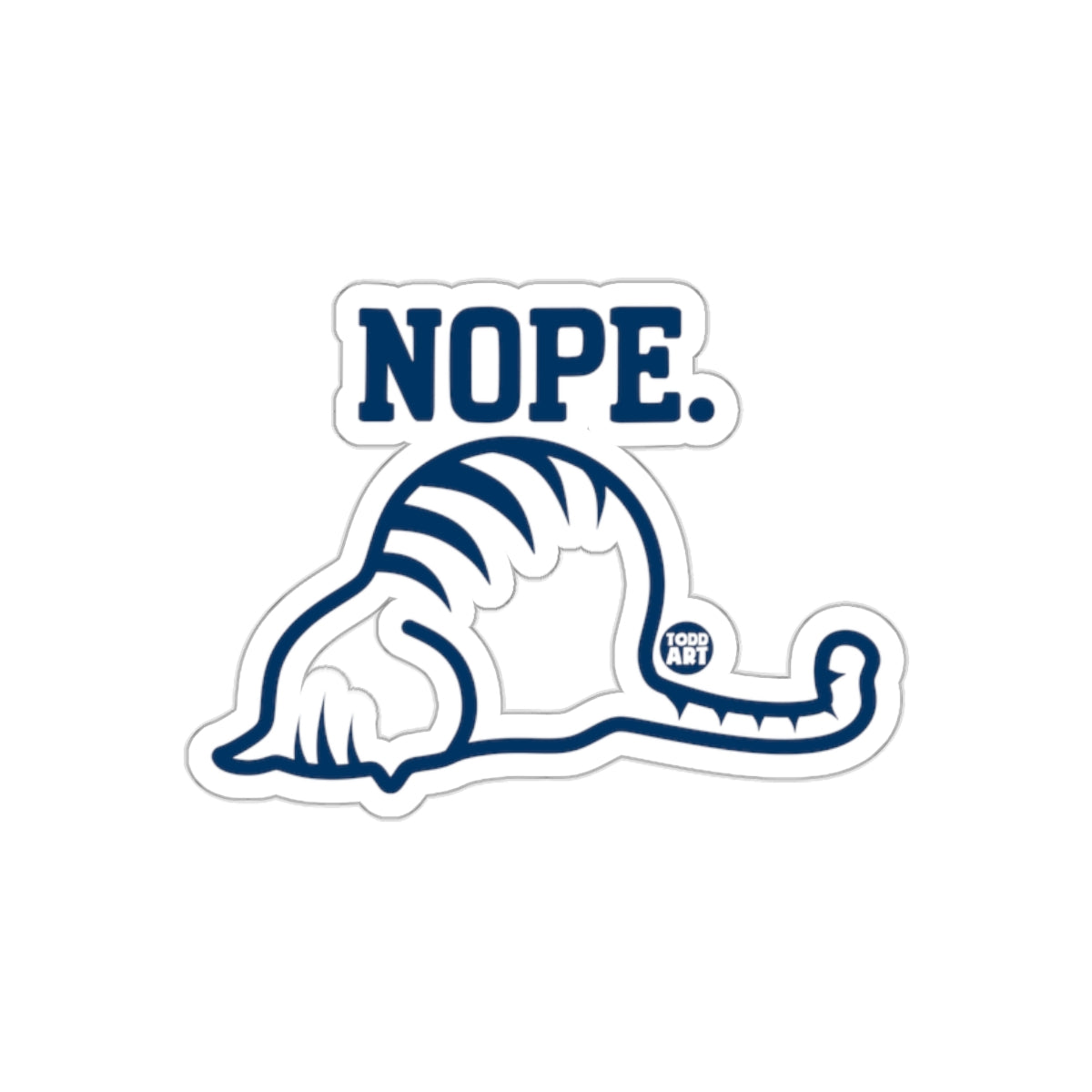 Funny Nope Cat Sticker with Bold Design