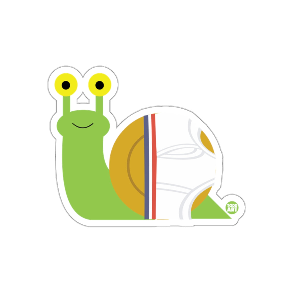 Cute Green Snail with Yellow Eyes Sticker