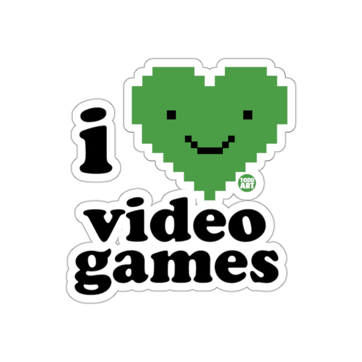 I Love Video Games Heart Sticker Fun Gaming Decal