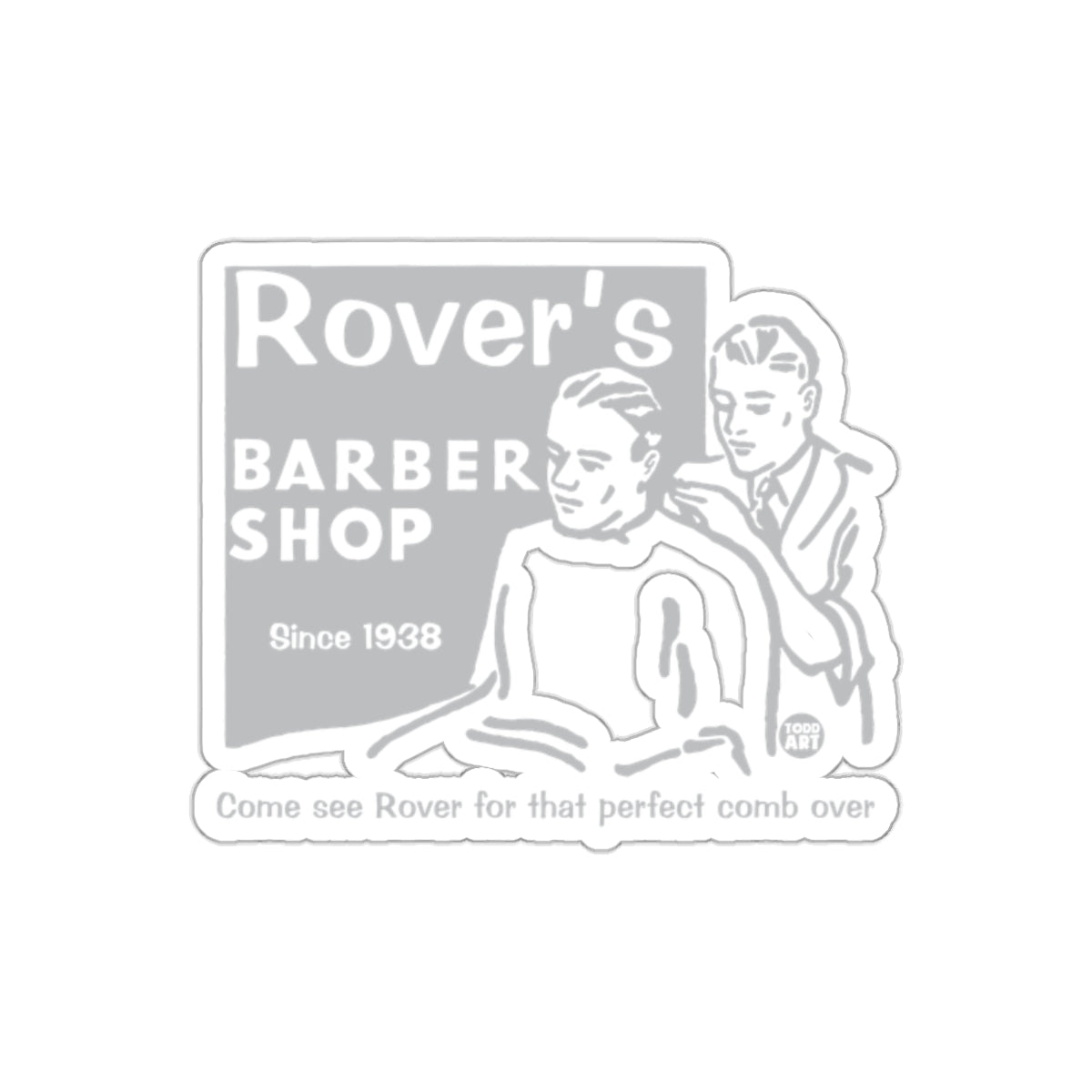 Vintage Rover's Barber Shop Since 1938 Retro Style Stickers