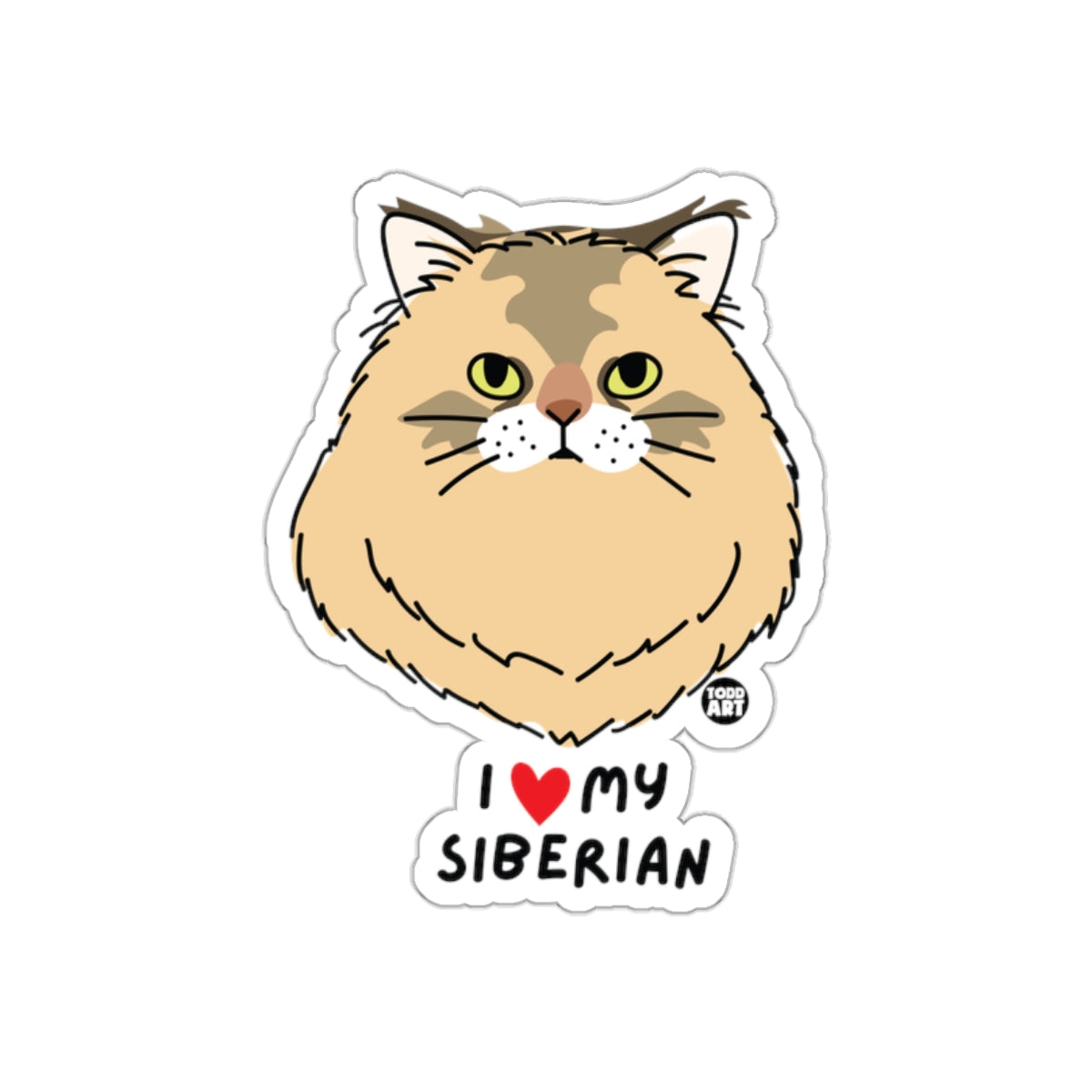 I Love My Siberian Cat Sticker for Cat Lovers