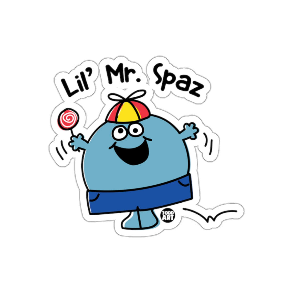 Lil' Mr. Spaz cartoon character sticker fun decal