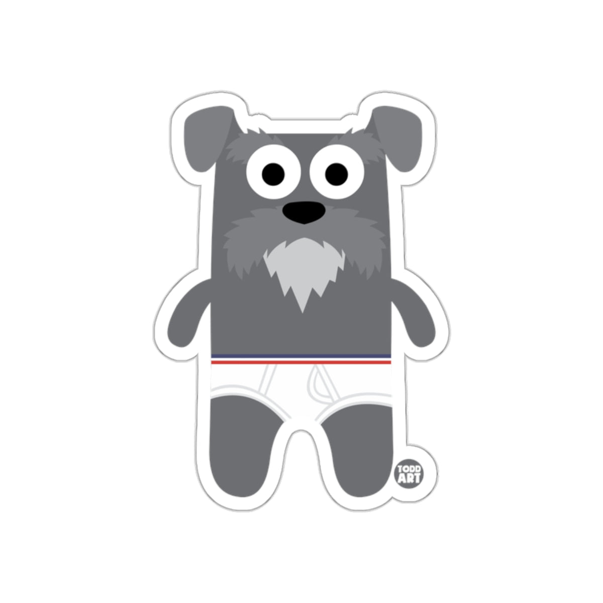 Cute Cartoon Schnauzer Dog Sticker for Kids
