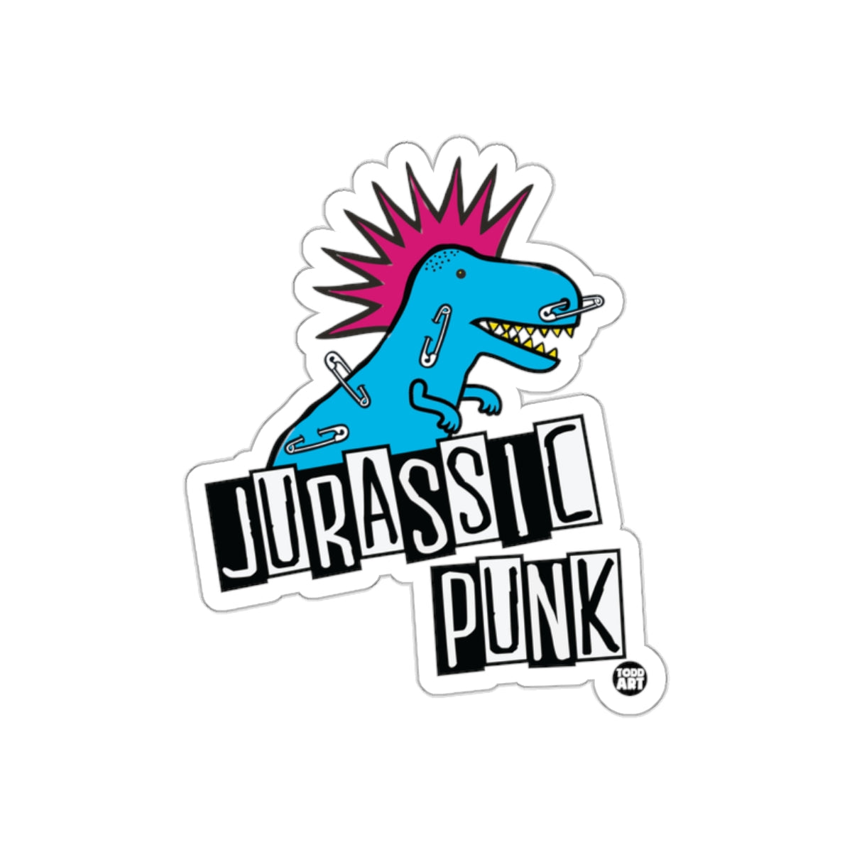 Jurassic Punk Sticker with Dinosaur Design
