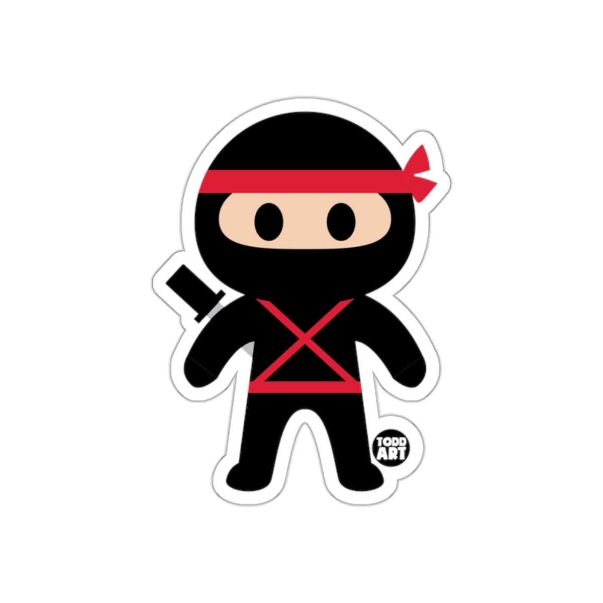 Cute Ninja Cartoon Character Sticker for Kids and Adults