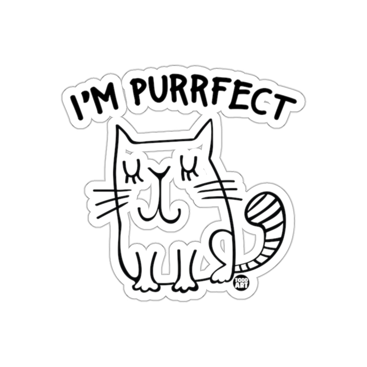 I'm Purrfect Cat Illustration Sticker Fun Item