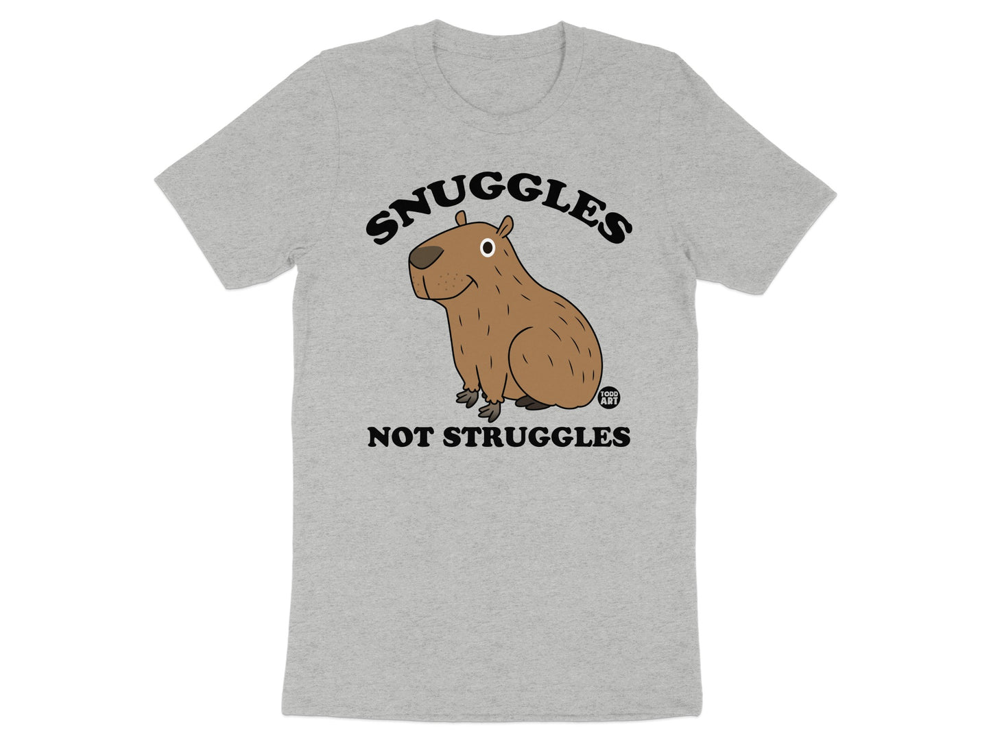 Snuggles Not Struggles Cute Capybara Graphic T-Shirt