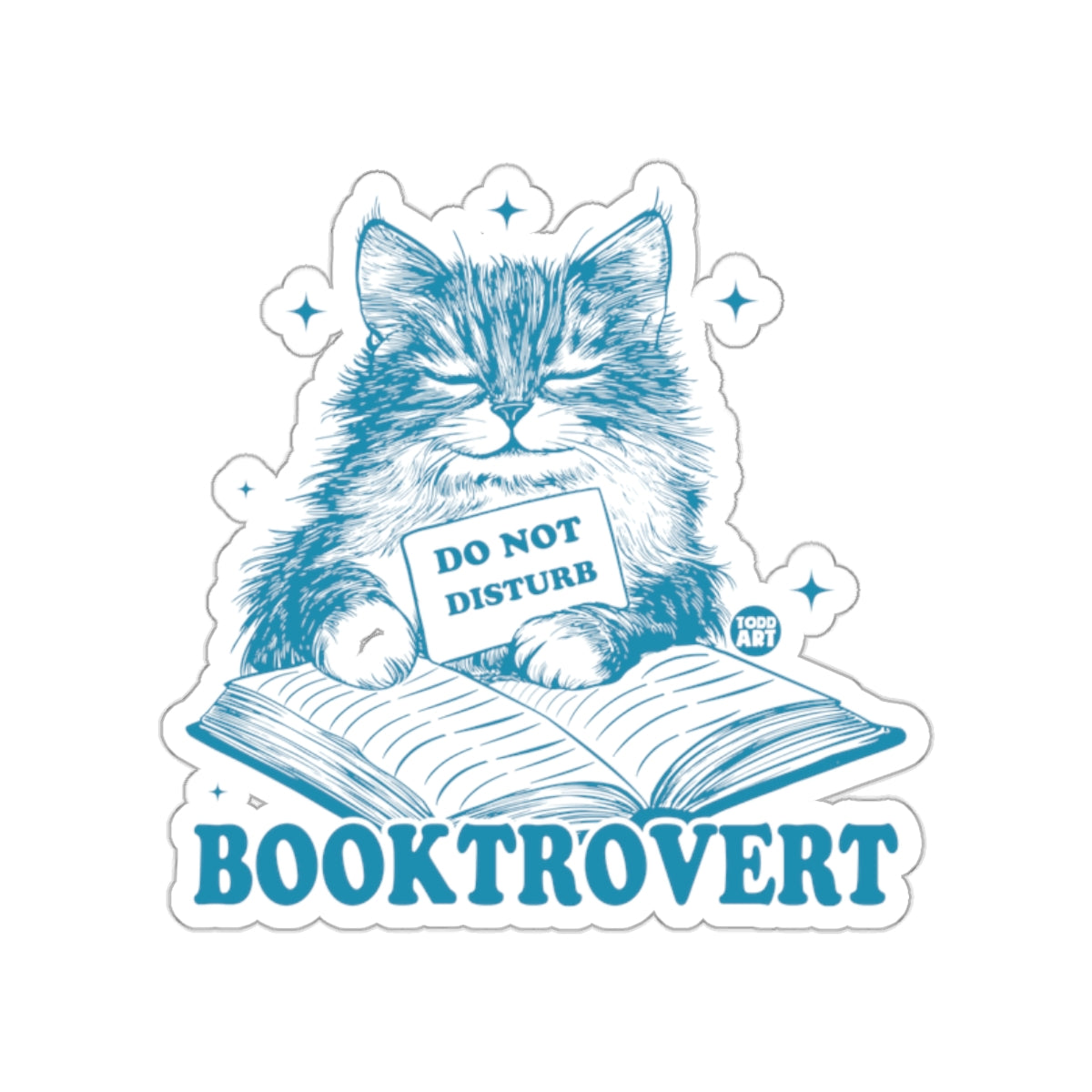 Cute Booktrovert Do Not Disturb Cat Sticker