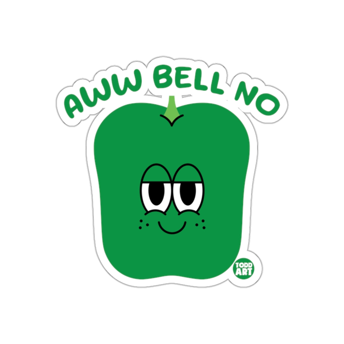 Aww Bell No Green Pepper with Eyes Todd Art Stickers