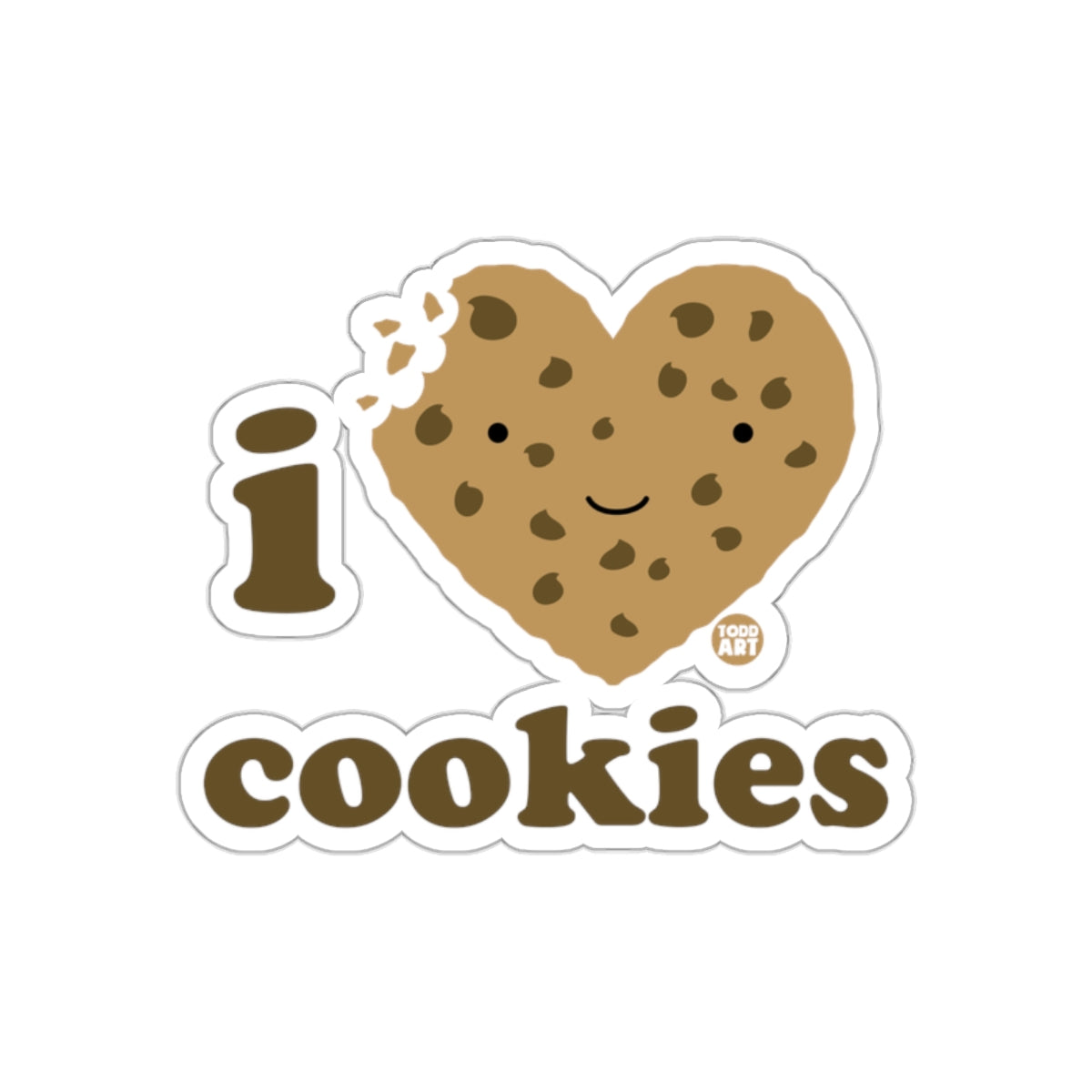 I Love Cookies Cute Heart-Shaped Sticker Product