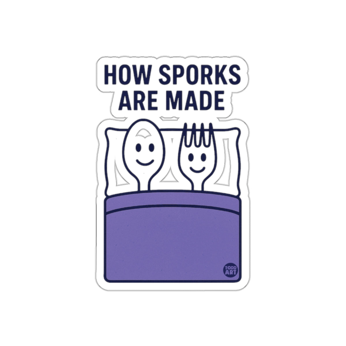 How Sporks Are Made Fun Cute Sticker for Everyday Use