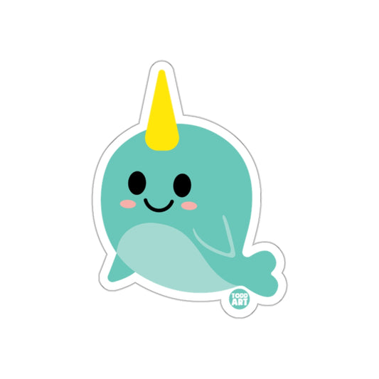 Cute Narwhal with Yellow Horn Todd Art Sticker
