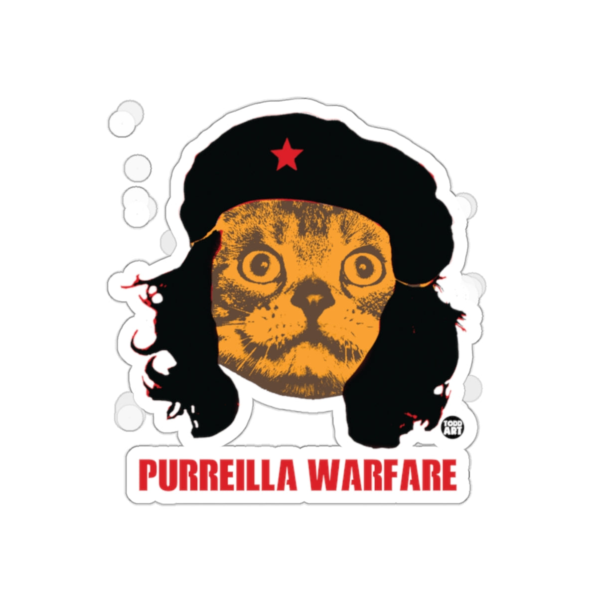 Funny Cat Art Purreilla Warfare Sticker Product