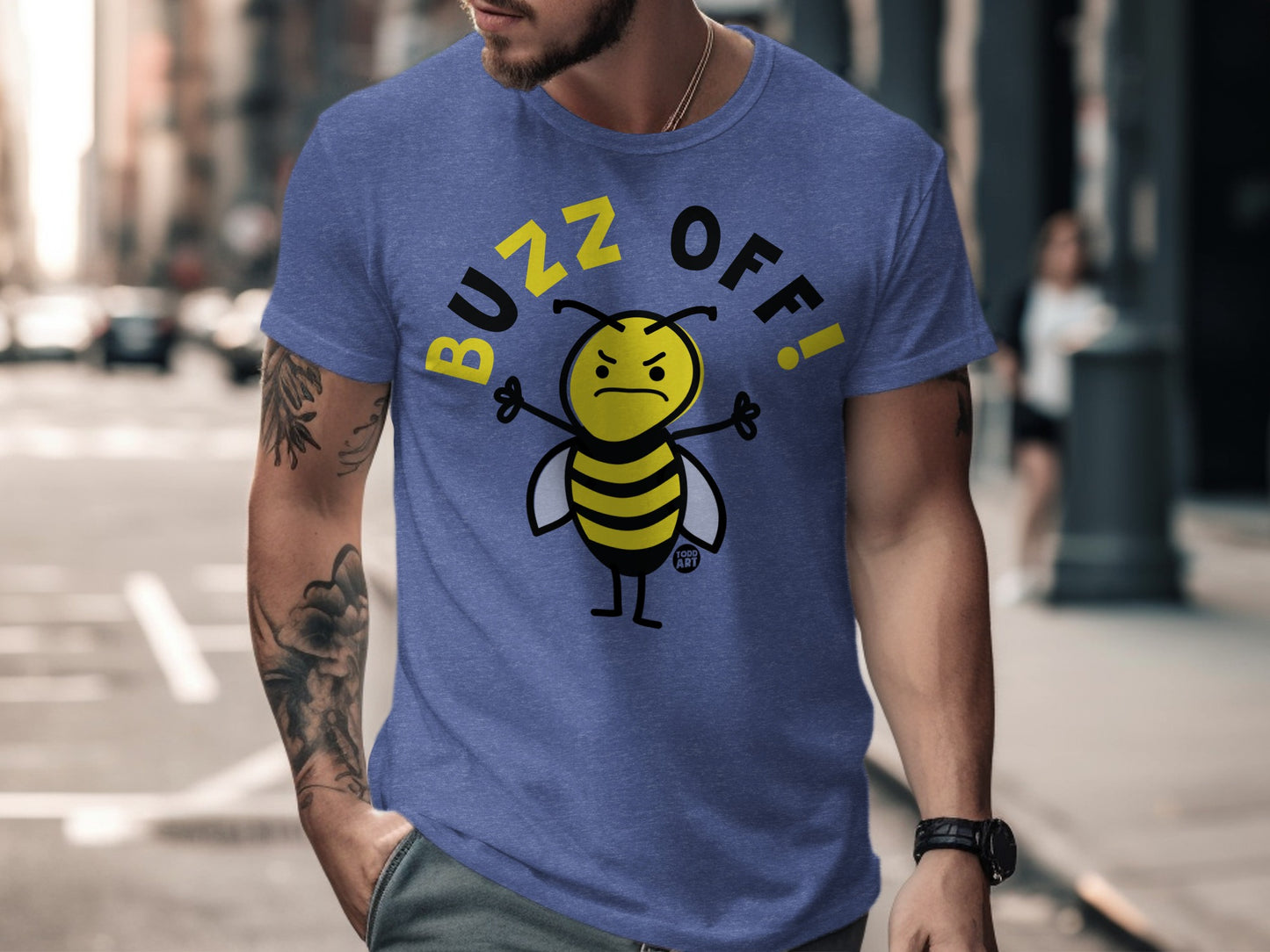 Buzz Off! Angry Bee Graphic Men's T-Shirt