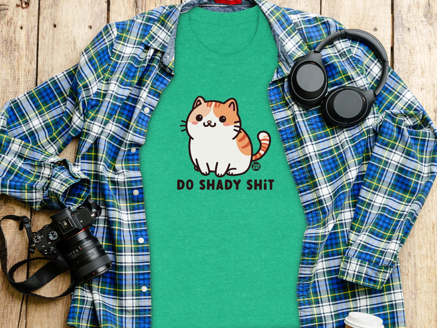 Cute Cartoon Cat Do Shady Shit Graphic T-Shirt product type