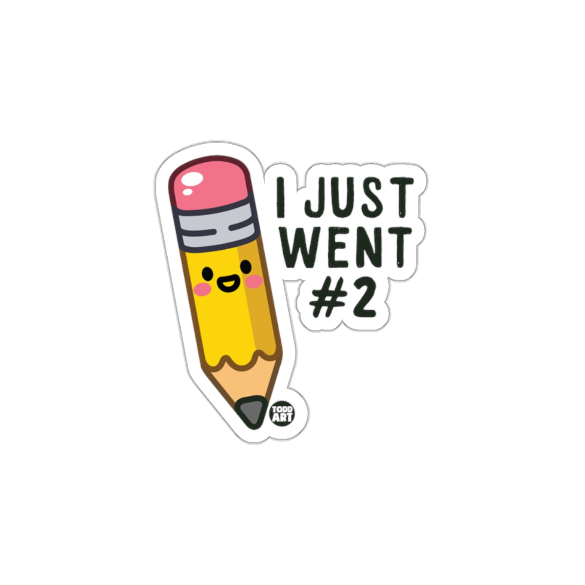 I Just Went #2 Cute Pencil Illustration Sticker