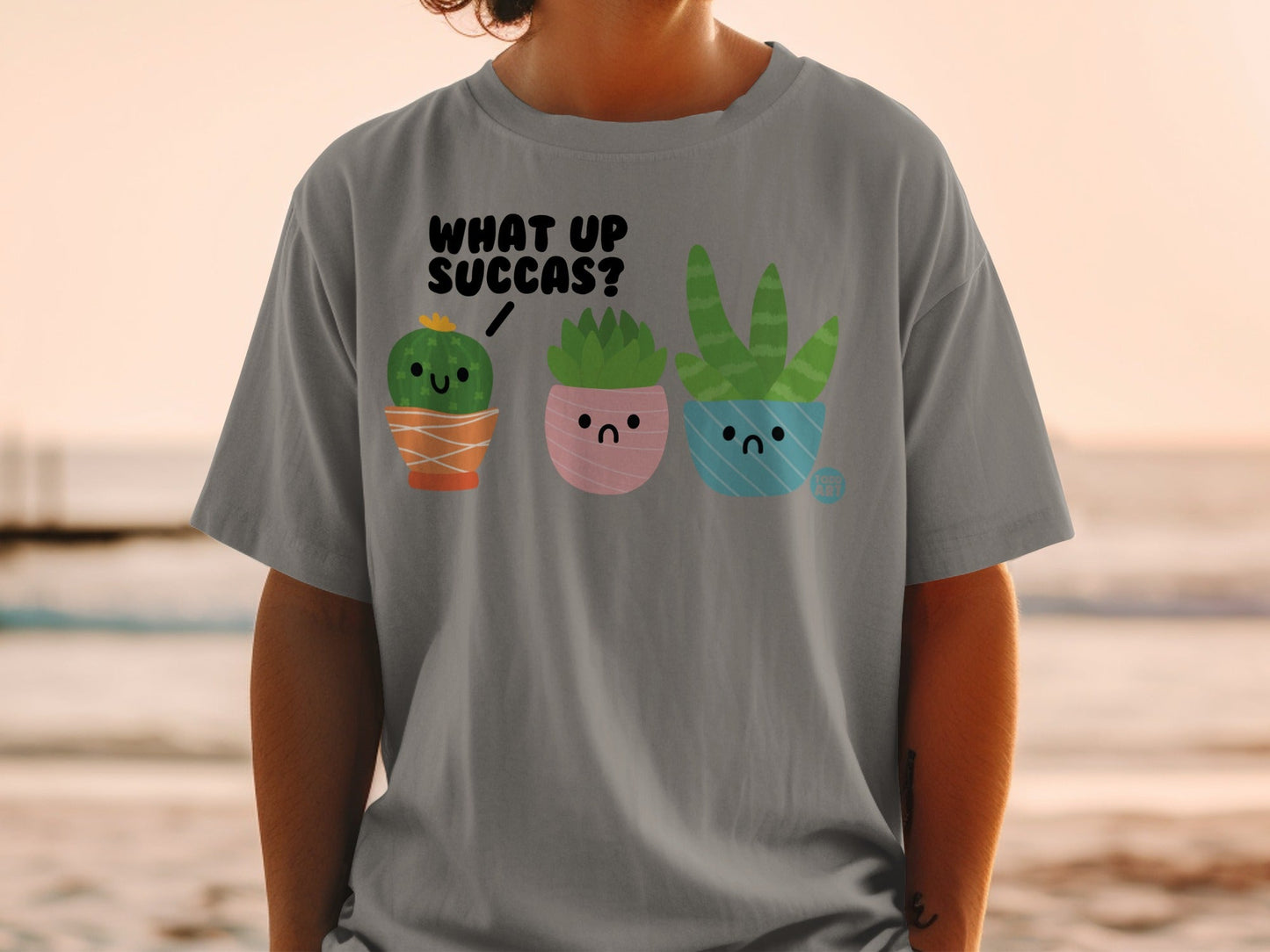 Cute Succulent Plants Cartoon Graphic Tee