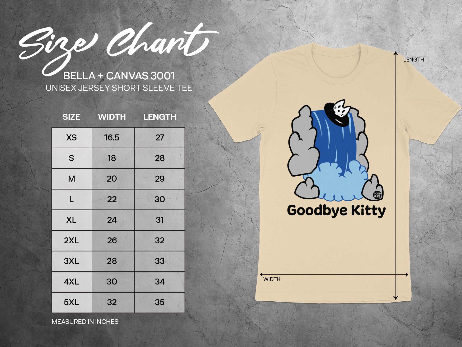 Goodbye Kitty Cartoon Waterfall Shirt