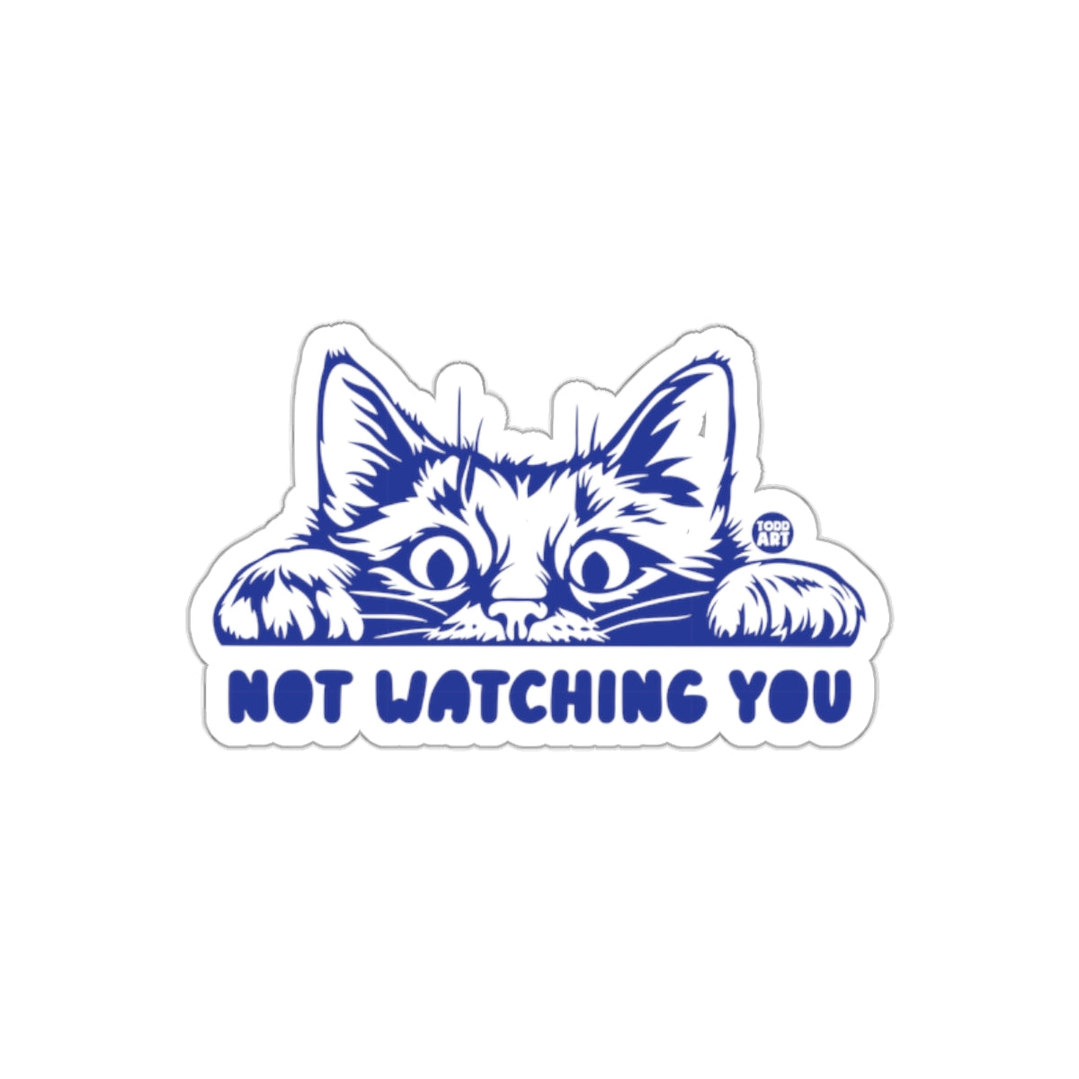Not Watching You Funny Cat Sticker For Laptops