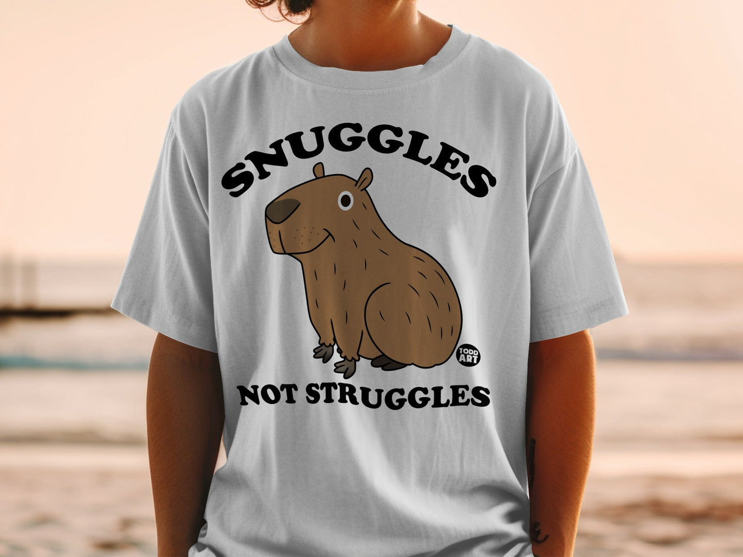 Snuggles Not Struggles Capybara Cute T-Shirt