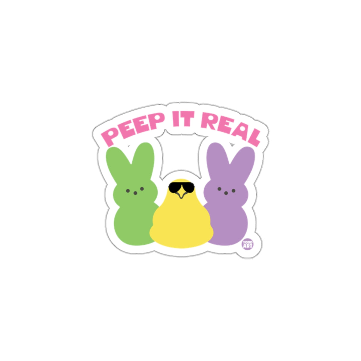 Peep It Real Colorful Bunny and Chick Sticker