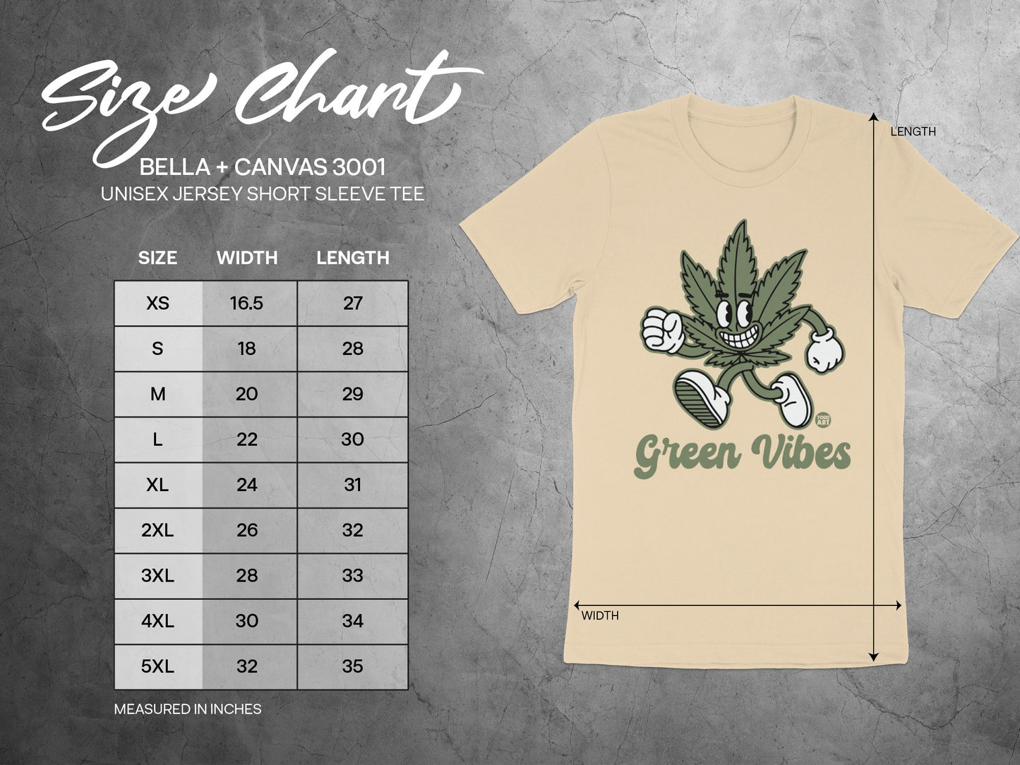 Green Vibes Smiling Leaf Graphic Tee Shirt