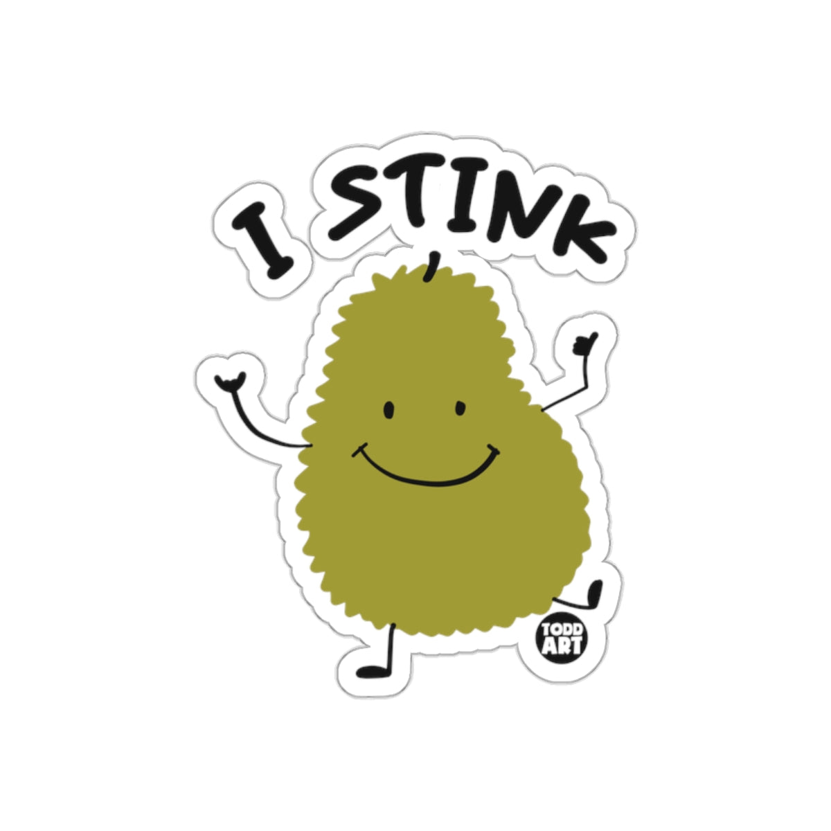I Stink Smiling Character with Arms Up Sticker