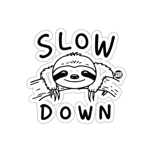 Cute Sloth Telling You To Slow Down Illustrated Stickers