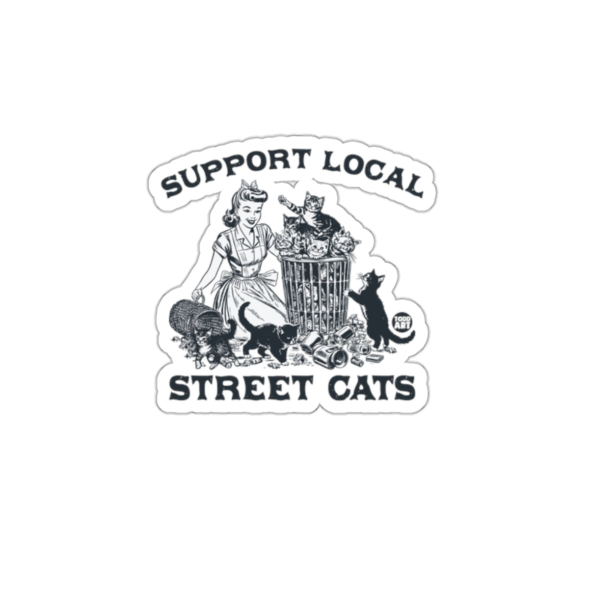 Support Local Street Cats Graphic Design Sticker