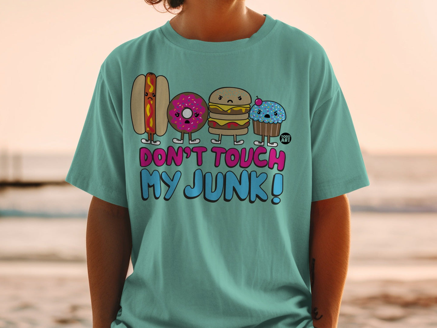 Don't Touch My Junk Funny Food Characters Shirt