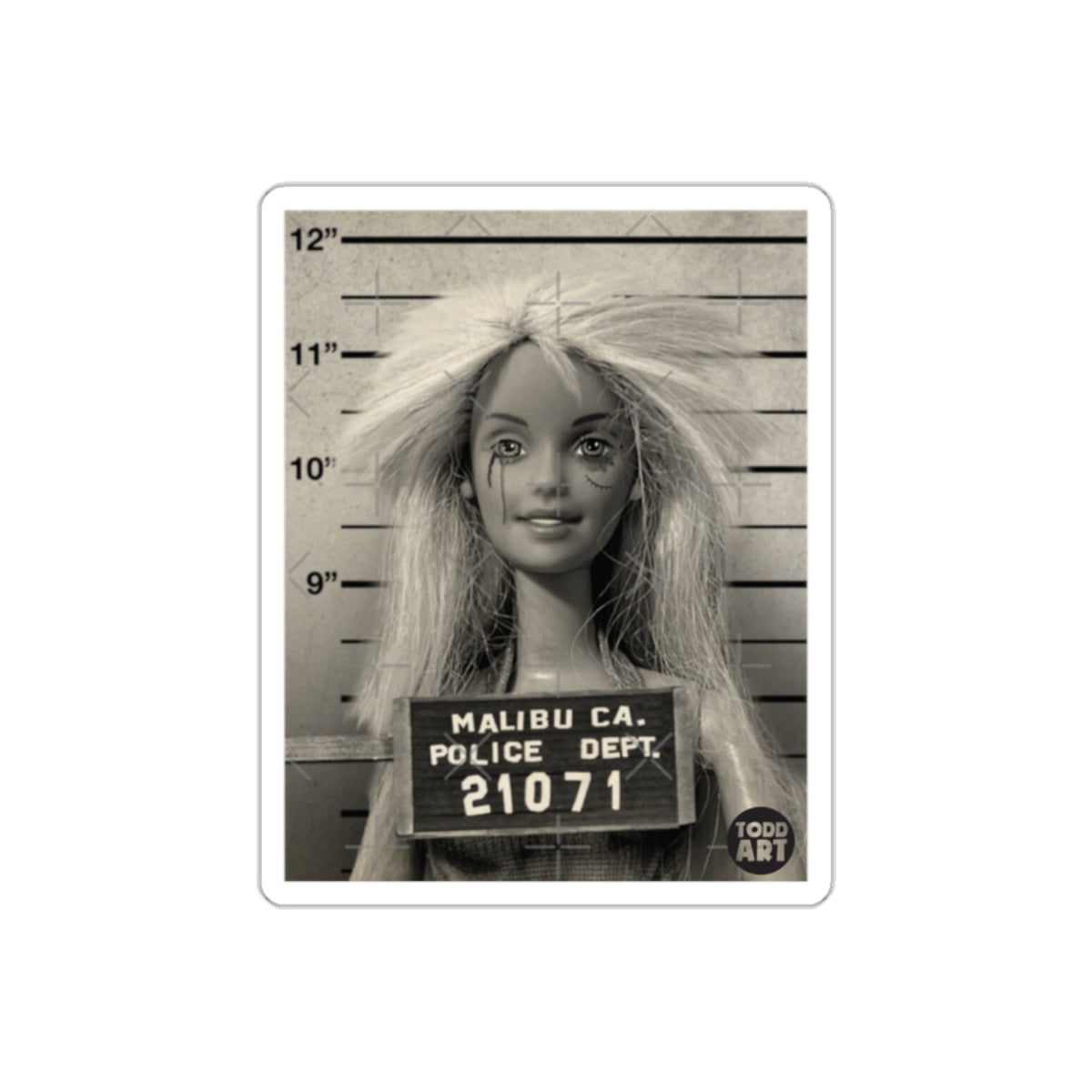 Malibu Barbie Police  Mugshot Stickers