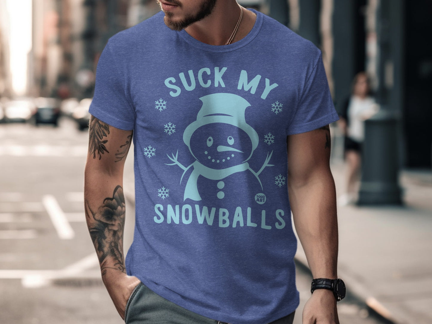 Suck My Snowballs Funny Snowman Graphic T-shirt product