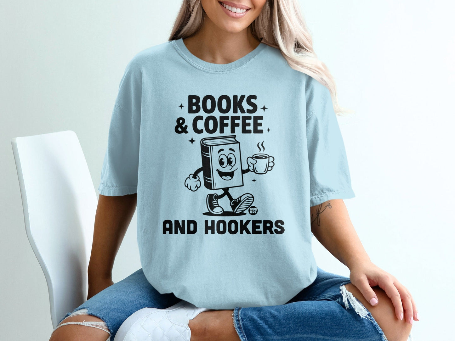 Books And Coffee And Hookers Graphic Tee