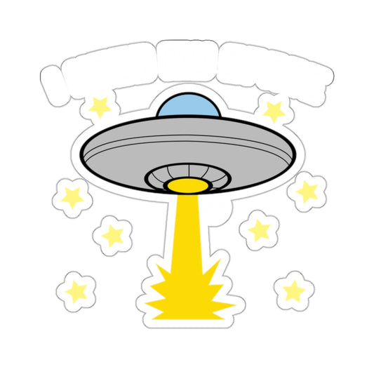 Alien Spaceship and Stars Art Sticker for Kids